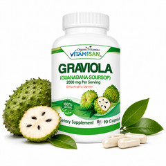 Graviola 90 capsules 100% Natural Soursop 2000 mg Guanábana Suplement leaf fruit