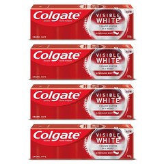 4 X 100gm Colgate Visible White Teeth Whitening Toothpaste Removes Plaque