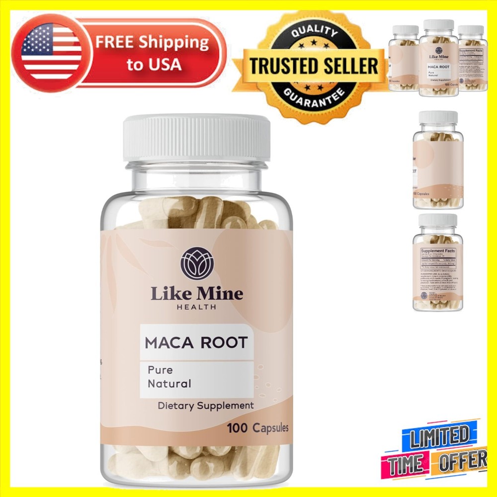 100% Pure Maca Root Capsules – Single Ingredient, No Additives, Adult Health