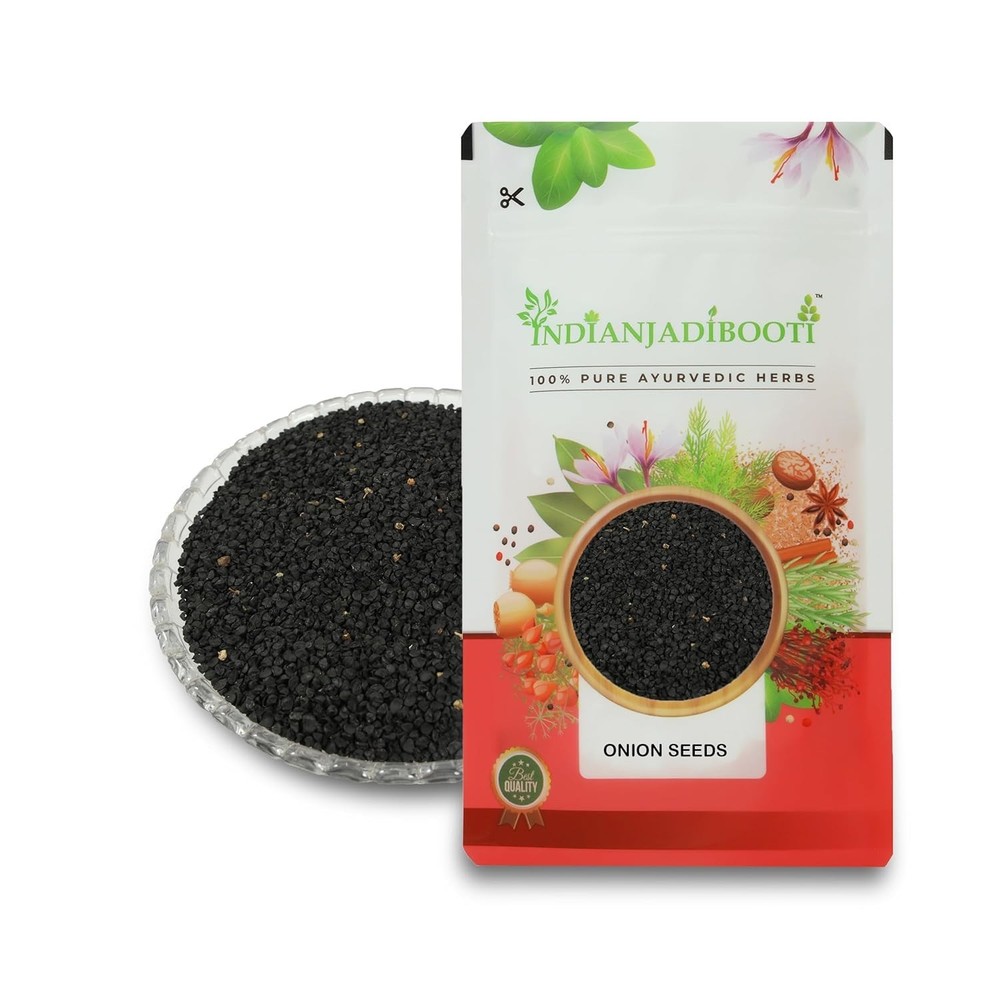 IndianJadiBooti Pure Onion Seeds (Allium Cepa) Beej Pyaj Onion Seeds-100 GRAMS