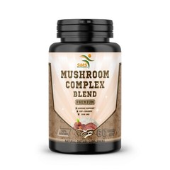 Mushroom Complex Supplement Capsules Mushrooms Lions Mane, Reishi, Turkey Tail
