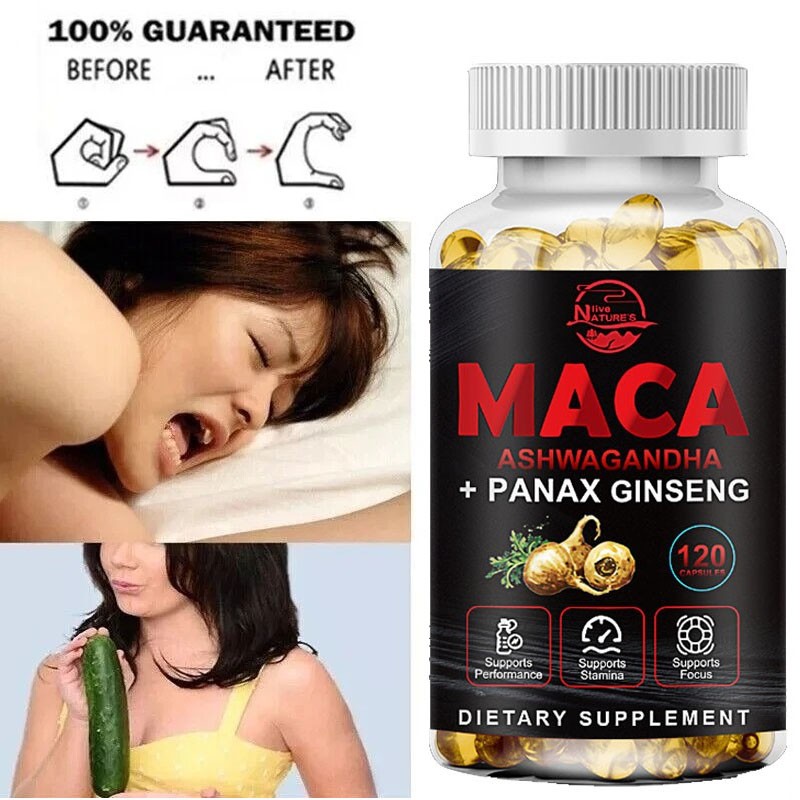 Maca + Panax Ginseng Highest Potency 12000mg Supports Desire Stamina Performance