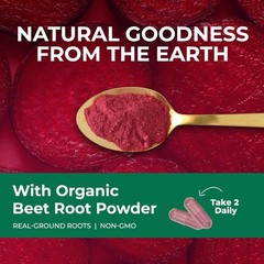 Beet Root Capsules 1300mg – Extra Strength Red Beetroot Powder Supplement – Su