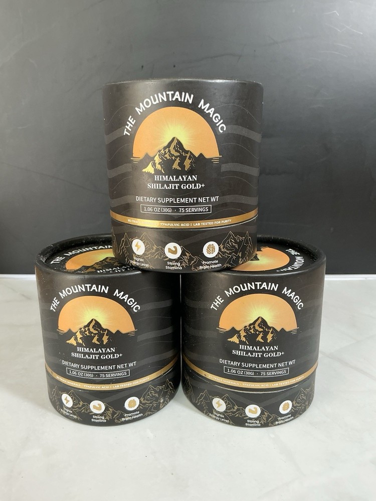 3X Himalayan Shilajit Gold Resin 400mg Extremely Potent, Fulvic Acid