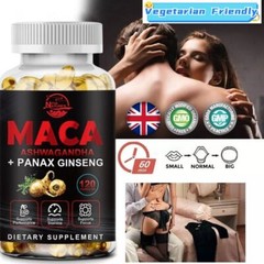 Maca Root With KSM Ashwagandha, Panax Ginseng & Black Pepper – 12000mg Capsules