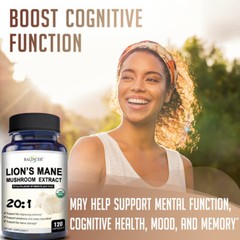 LION’S natural MANE MUSHROOM EXTRACT – BRAIN AND MOOD SUPPORT