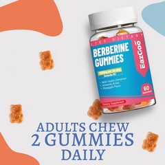 2 Pack Berberine Gummies -1200mg Supplement 120 Count (Pack of 1)