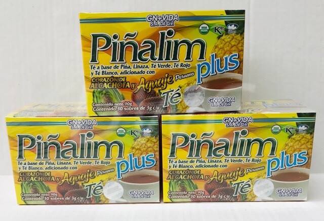 3 PACK Te Pinalim Plus GN+Vida Tea Piñalim Pineapple Diet 90 bags 90 days supply