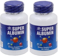2 bottles Nu-Health Super Albumin 100 Tablets per bottle, FRESH, Made In USA
