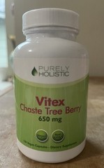 Purely Holistic Vitex Chaste Tree Berry 650 mg – 120 Cap. – Exp. 01/2026 – New
