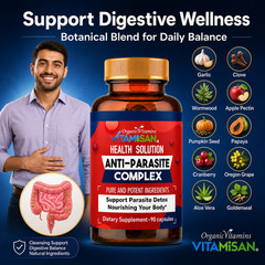 Anti Parasite Complex 2 Bottles Herbal Detox Wellness Support 180 Caps