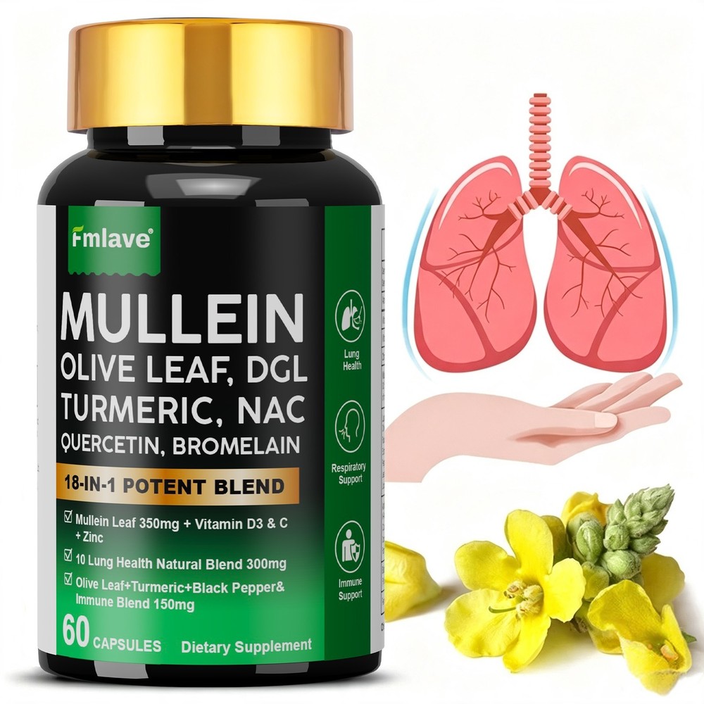 18-in-1 lung complex Mullein Extract Supplement, for Lungs Detox and Cleanse NAC