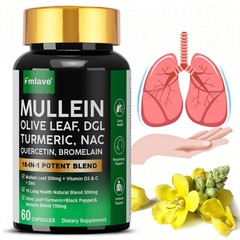 18-in-1 lung complex Mullein Extract Supplement, for Lungs Detox and Cleanse NAC