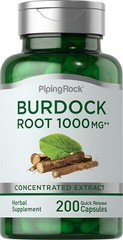 Burdock Root Capsules | 1000mg | 200 Count | Non-GMO | by Piping Rock