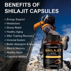 Pure Himalayan Shilaji 650mg, Capsules, Organic,Potency, Fulvic Acid
