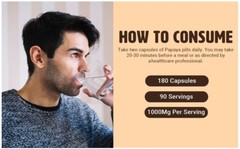 Papaya Leaf Extract Capsules – 180 Pills, 90 Servings, 1000 mg