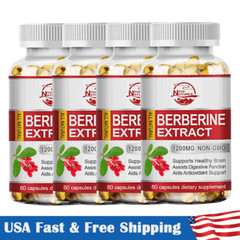 Premium Berberine HCL Extract Capsules, Healthy Cholesterol & Low Blood Sugar