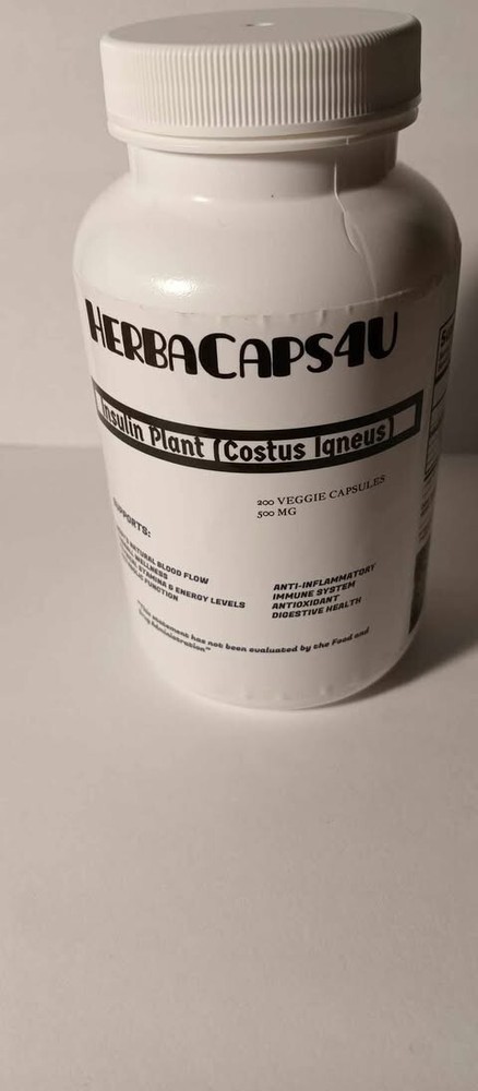 Insulin Plant Leaf — Costus Igneus — 200 VEGGIE CAPS