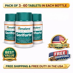 Himalaya Geriforte 60 Tabs x3 | Stress Support | Exp 12/2028 Herbal Remedy