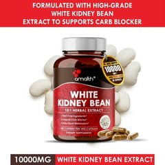 White Bean Kidney Extract Weight Loss Carb Blocker 10000mg Capsules – 90 Count