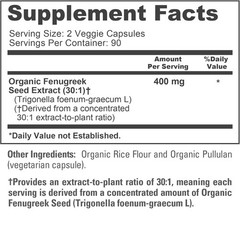 Fenugreek Seed 30:1 Extract 400mg | Eqv 12000mg/Serving | 180 Capsules | Non-GMO