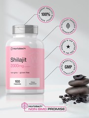 Asphaltum Capsules 2000mg | 100 Count | Non GMO, Gluten Free | By Horbaach