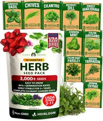 Heirloom Herb Seeds Variety Pack: 5100+ Seeds for Indoor & Outdoor Gardening