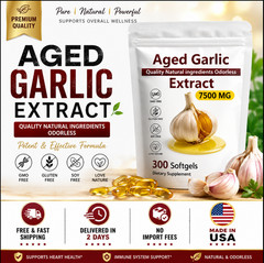Aged Garlic Extract – 7500mg Odorless, Organic Garlic Extract Capsules | Heart &