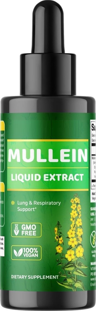 Mullein 2000 mg 4 fl oz 114ml Alcohol Free/Gluten Free/Non GMO/Vegan