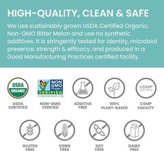 Organic Bitter Melon For Glucose Metabolism, 660 Mg, 60 Caplets, 1 Mont