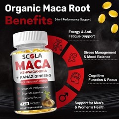 Maca Root Complex 12000mg, Peruvian Maca Extract for Men & Women 120 Capsules