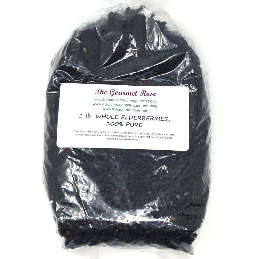 1 LB ORGANIC ELDERBERRIES USDA CERTIFIED Dried Elder Berry Berries Elderberry
