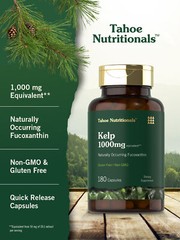 Kelp Capsules 1000mg | 180 Count | Non-GMO, Gluten Free | by Tahoe Nutritionals