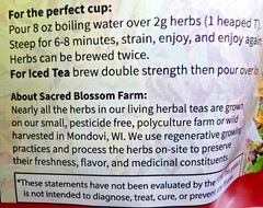 Herbal Tea – Sacred Blossom Farm – Dried Leaf – Soothing Hot Iced- Free Shipping