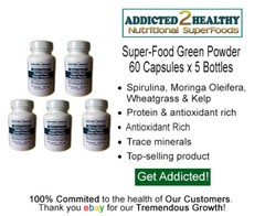 300 SuperFood Green Powder Capsules – 5 Bottles x 60 Each