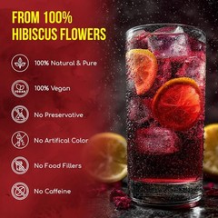 140 Hibiscus Flowers Tea Bags, 100% Natural, Pure from Hibiscus Flowers. Loose F
