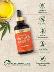 Hemp Seed Oil 925000 mcg | 4Fl Oz | with Omega 3 6 9 | by Carlyle