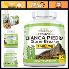 Chanca Piedra 1600mg – 120 Vegan Tablets, Gluten-Free Stone Breaker Supplement
