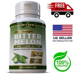 BITTER MELON PILLS LOWER CHOLESTEROL BLOOD SUGAR GLUCOSE WEIGHT SUPPORT 60 CAPS