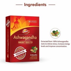 Pack of 2 X DABUR Ashwagandha 20 Capsules Immunity Booster K976