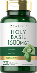 Holy Basil Capsules 1600mg | 200 Count | Leaf Extract Supplement | by Carlyle