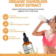 Dandelion Root Extract Drops with Graduated Pipette,Vagetarian Herbal Supplement