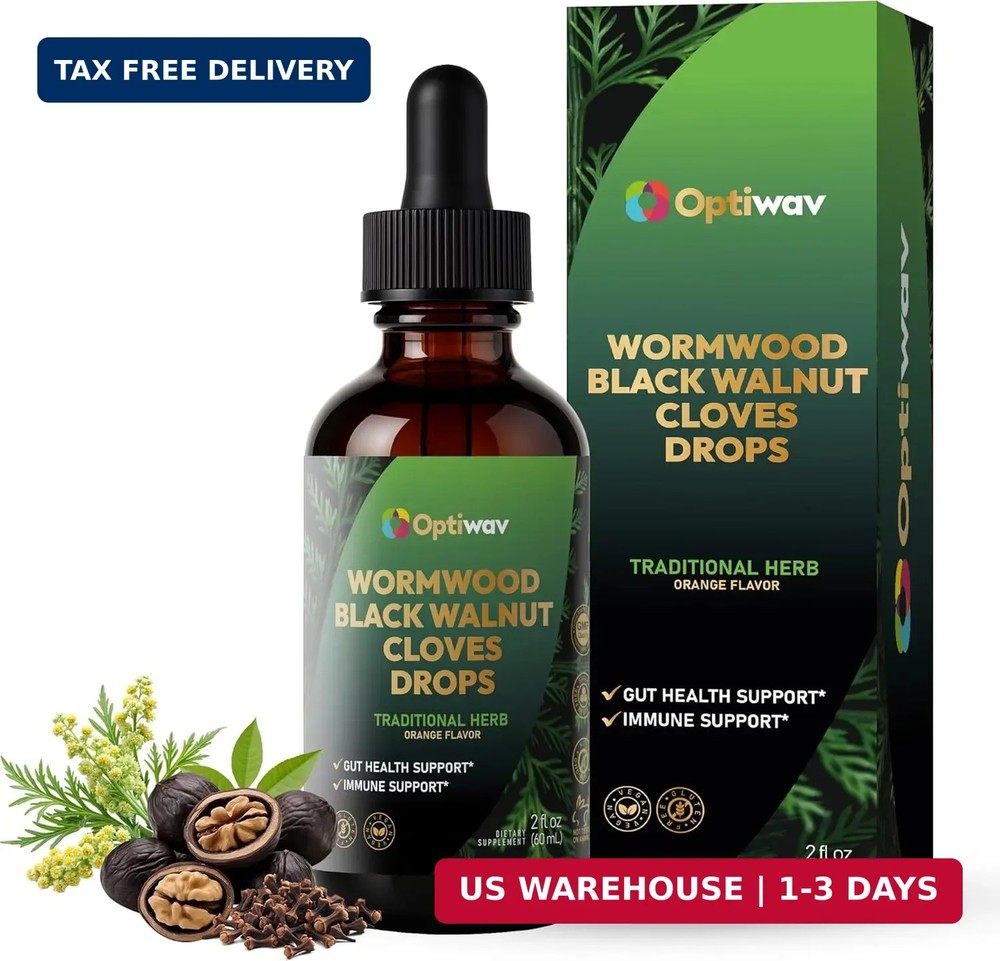 Wormwood Black Walnut Cloves Liquid Drops – Sweet Wormwood Herbal Supplement for