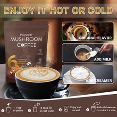 Buporai Instant Mushroom Coffee 6 Mushrooms Lion’s Mane Cordyceps Turkey Tail