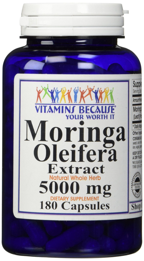 Moringa Oleifera 5000mg 180 Capsules (1) 180 Count (Pack of 1), Cknm2