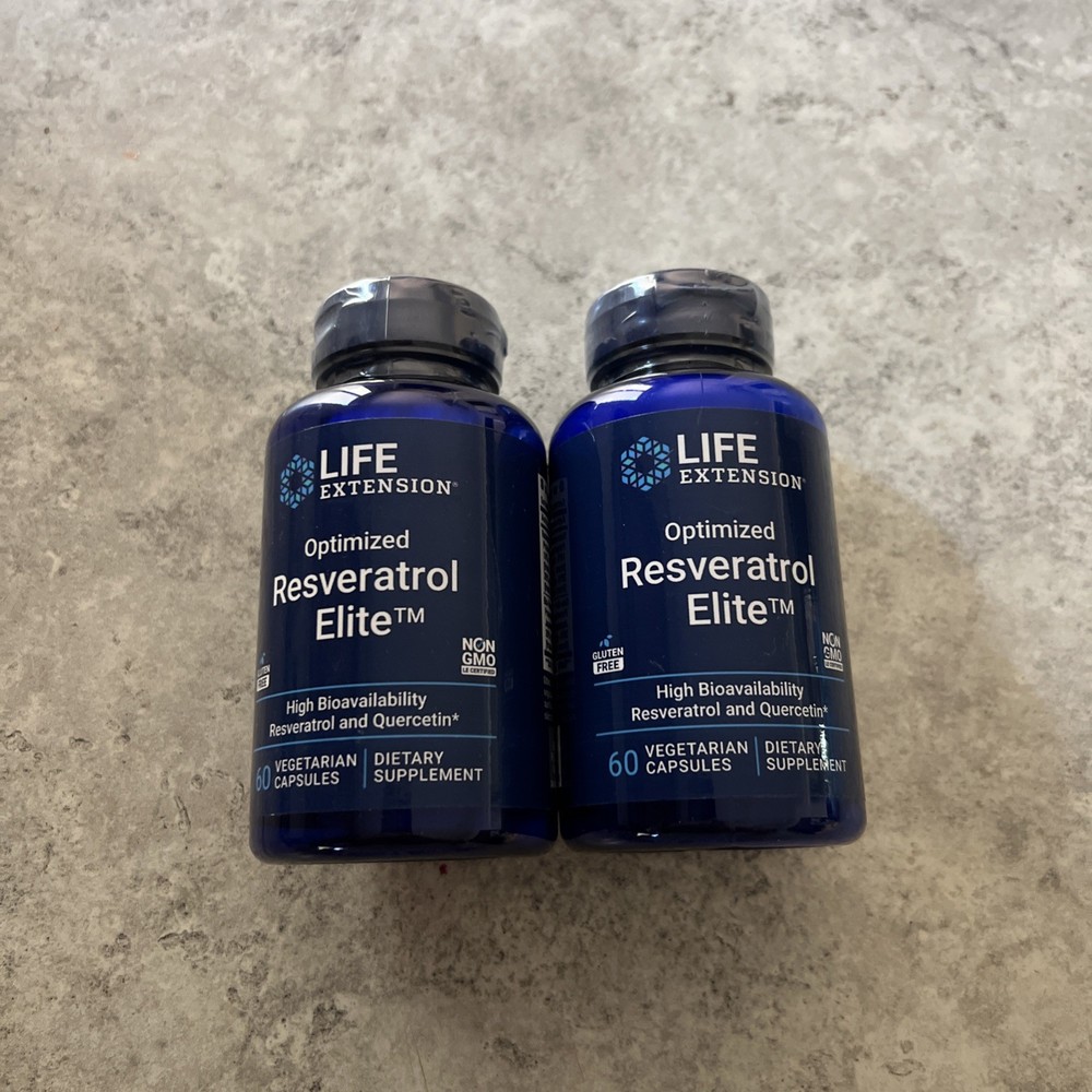 2X OPTIMIZED RESVERATROL ELITE HEART BRAIN HEALTH 60 Capsule LIFE EXTENSION
