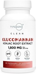 Type Zero Clean Glucomannan Konjac Root Extract (90 Capsules, 30 Servings)