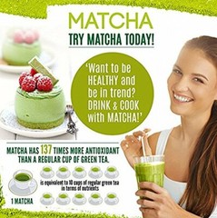 Organic Matcha Green Tea Powder for Latte Unsweetened Culinary Grade 4 Pack