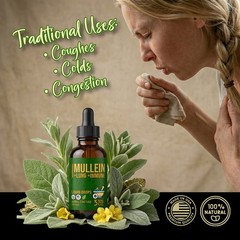Mullein Extract for Lungs Herbal Respiratory Support EASY liquid Drops DLX USA