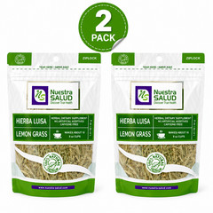 2 Pack Nuestra Salud Hierba Luisa/Lemongrass 100% Natural Tea- 80 g Total